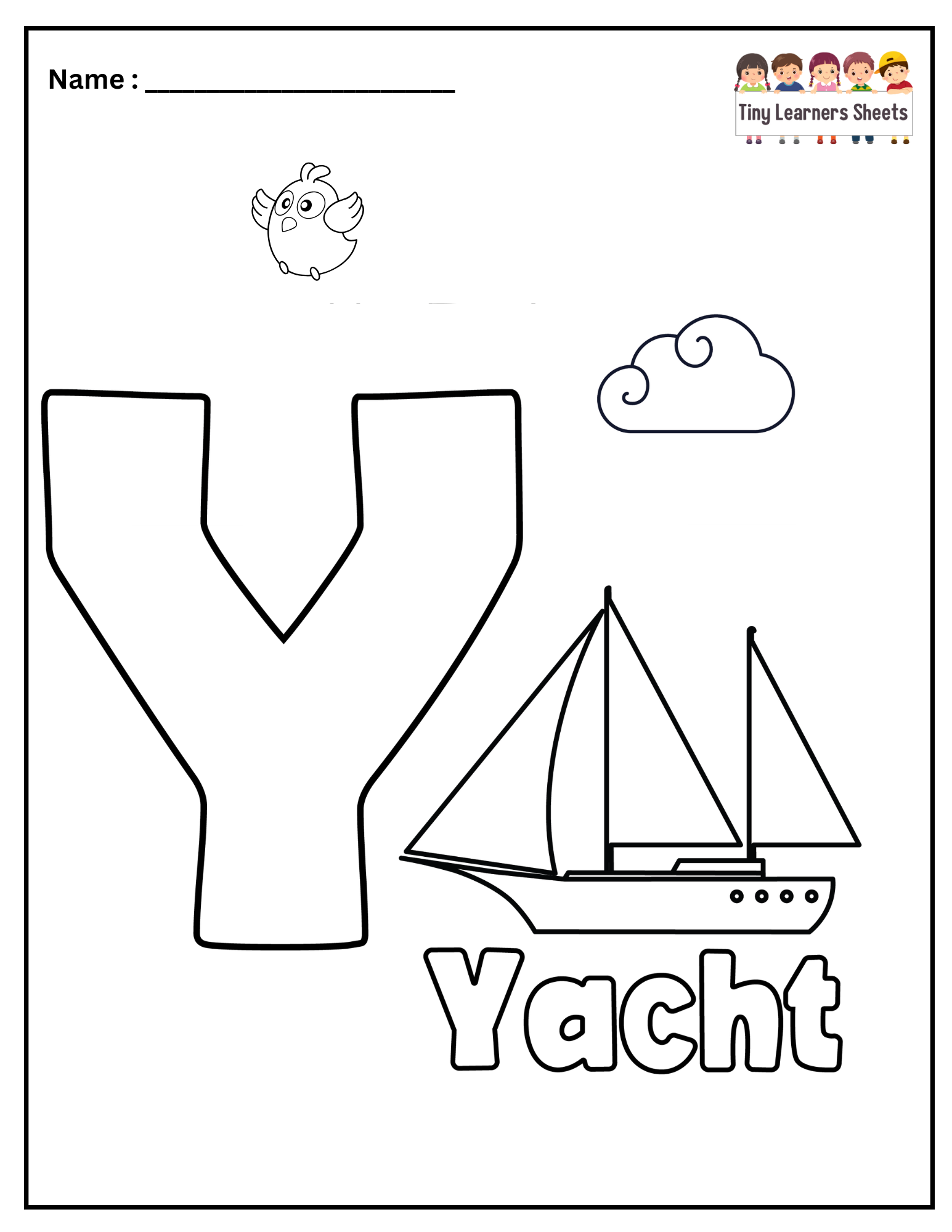 Letter Y Coloring Page